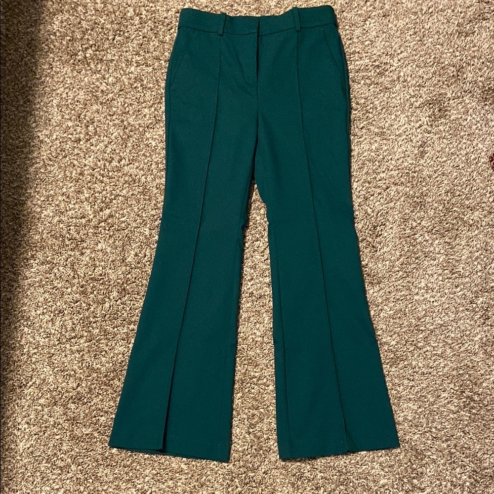 Green Flare Boot Cut Pants
